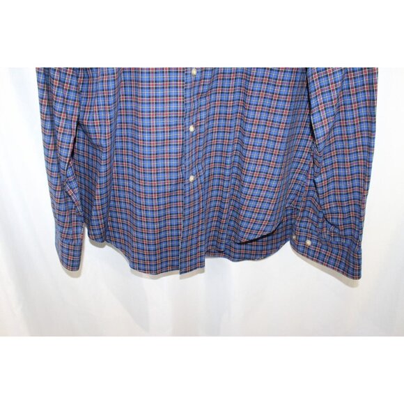 Ralph Lauren Blue Red Plaid Long Sleeve Cotton Button Down Shirt L Classic Fit - Picture 3 of 5